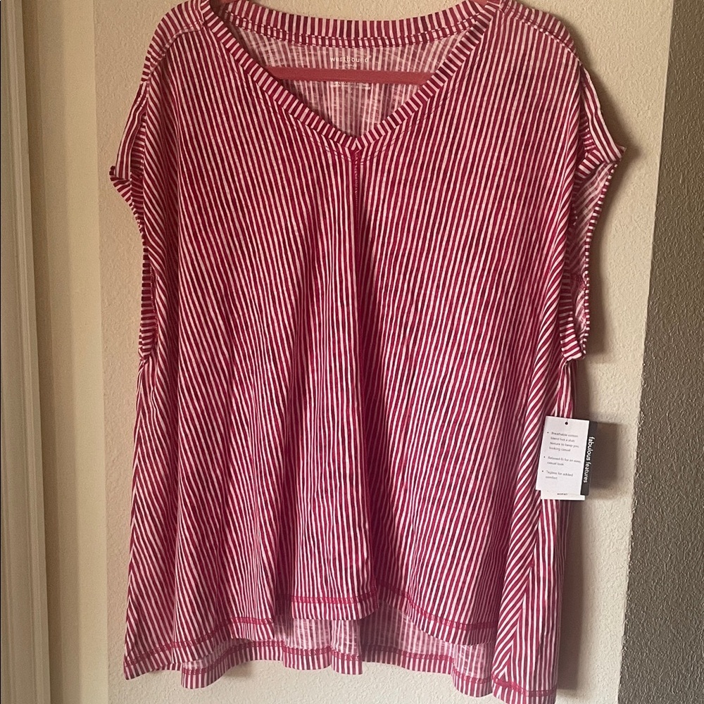 Westbound Red and White Striped Blouse